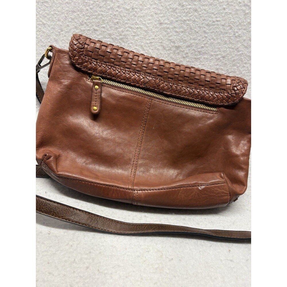 American Leather Co. Purse Heritage Leather Summers Woven Crossbody Bag Brown * - Picture 5 of 7